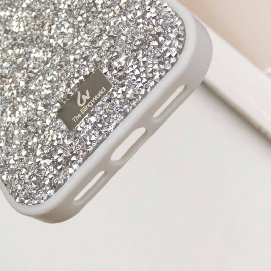 TPU чехол Bling World Rock Diamond для Apple iPhone 14 Pro (6.1") Серебряный - изображение 5
