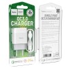 Зарядное устройство Hoco C72Q Glorious QC3.0 18W (1USB/3A) + Type-C, Белый