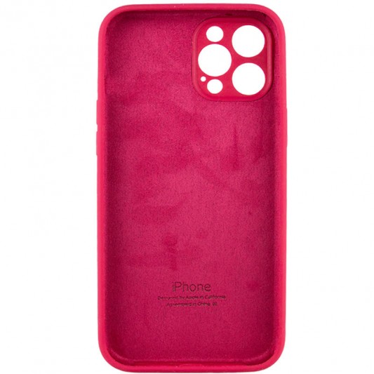 Чохол Silicone Case Full Camera Protective (AA) для Apple iPhone 12 Pro (6.1") Червоний / Rose Red - зображення 3 