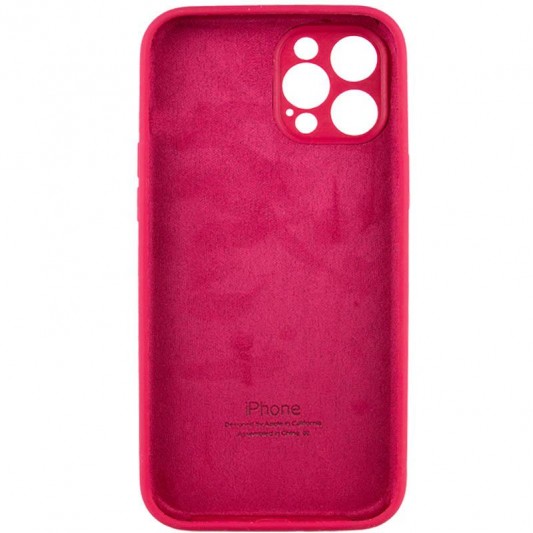 Чохол Silicone Case Full Camera Protective (AA) для Apple iPhone 12 Pro (6.1") Червоний / Rose Red - зображення 3 