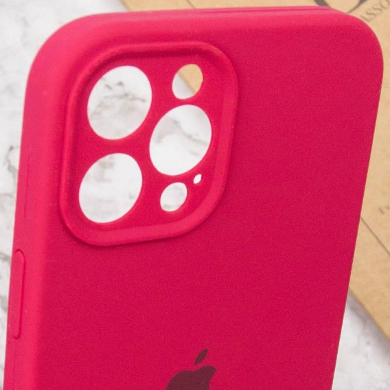 Чохол Silicone Case Full Camera Protective (AA) Apple iPhone 12 Pro (6.1"), Червоний / Rose Red