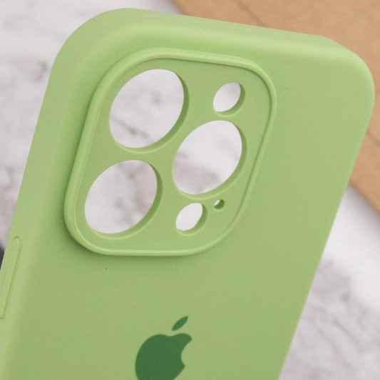 Чохол Silicone Case Full Camera Protective (AA) для Apple iPhone 13 Pro (6.1") М'ятний / Mint - зображення 6 