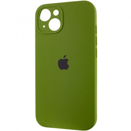 Чохол Silicone Case Full Camera Protective (AA) для Apple iPhone 13 (6.1"), Зелений / Dark Olive - зображення 2 