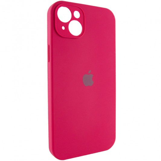 Чехол Silicone Case Full Camera Protective (AA) для Apple iPhone 13 (6.1"), Красный / Rose Red - изображение 1