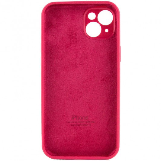 Чехол Silicone Case Full Camera Protective (AA) для Apple iPhone 13 (6.1"), Красный / Rose Red - изображение 3