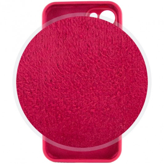 Чехол Silicone Case Full Camera Protective (AA) для Apple iPhone 13 (6.1"), Красный / Rose Red - изображение 4