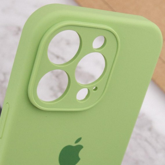 Чохол Silicone Case Full Camera Protective (AA) для Apple iPhone 13 Pro Max (6.7"), М'ятний / Mint