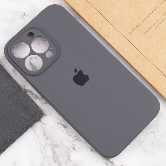 Чохол Silicone Case Full Camera Protective (AA) для Apple iPhone 13 Pro Max (6.7") Сірий / Dark Gray - зображення 5 