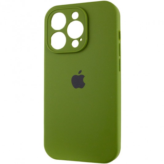 Чохол Silicone Case Full Camera Protective (AA) для Apple iPhone 13 Pro Max (6.7") Зелений / Dark Olive - зображення 2 