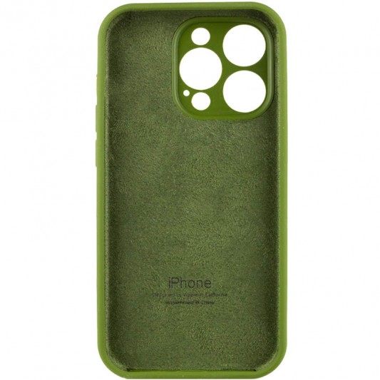 Чохол Silicone Case Full Camera Protective (AA) для Apple iPhone 13 Pro Max (6.7") Зелений / Dark Olive - зображення 3 