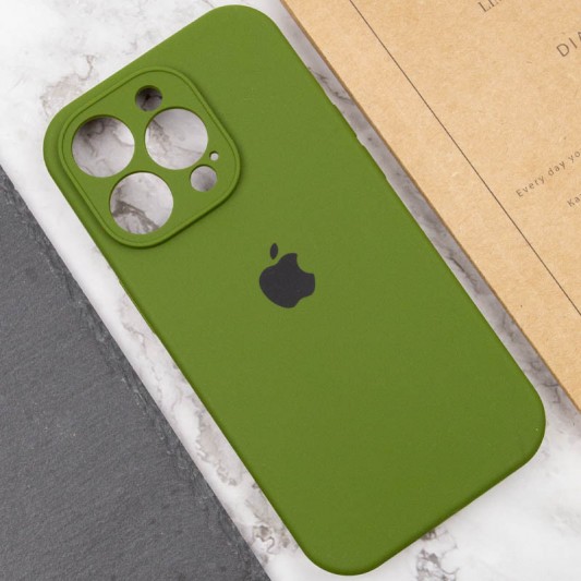 Чохол Silicone Case Full Camera Protective (AA) для Apple iPhone 13 Pro Max (6.7") Зелений / Dark Olive - зображення 4 