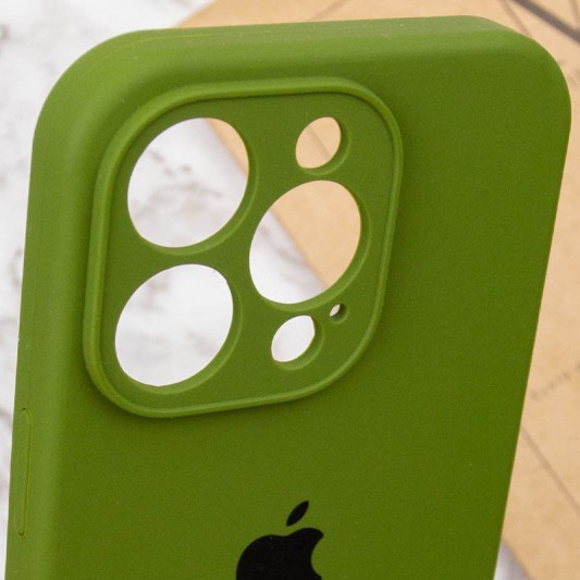 Чохол Silicone Case Full Camera Protective (AA) для Apple iPhone 13 Pro Max (6.7") Зелений / Dark Olive - зображення 5 