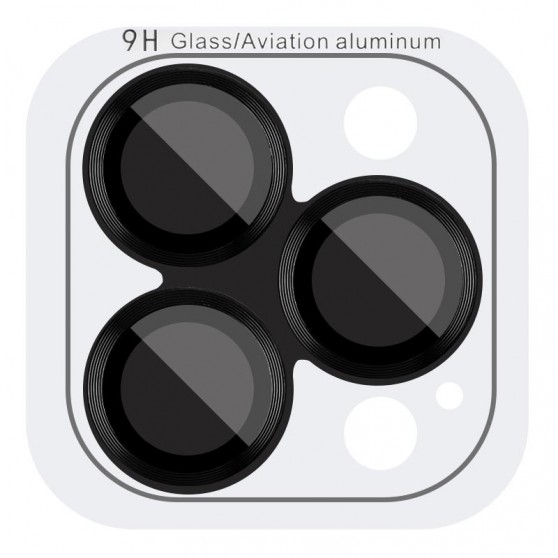 Захисне скло Metal Classic на камеру (в упак.) Apple iPhone 14 Pro (6.1") / 14 Pro Max (6.7"), Чорний / Midnight