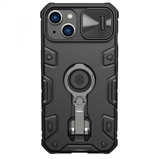 TPU+PC чехол Nillkin CamShield Armor Pro no logo (шторка на камеру) для Apple iPhone 14 / 13 (6.1") Черный - изображение 1