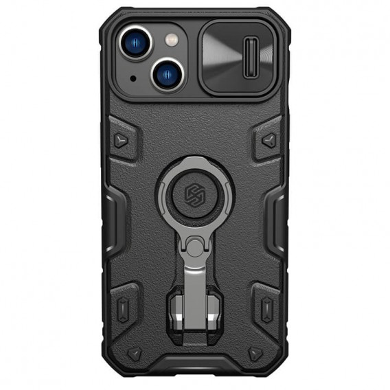 TPU+PC чохол Nillkin CamShield Armor Pro no logo (шторка на камеру) для Apple iPhone 14 (6.1"), Чорний