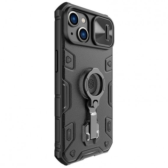 TPU+PC чохол Nillkin CamShield Armor Pro no logo (шторка на камеру) для Apple iPhone 14 (6.1"), Чорний