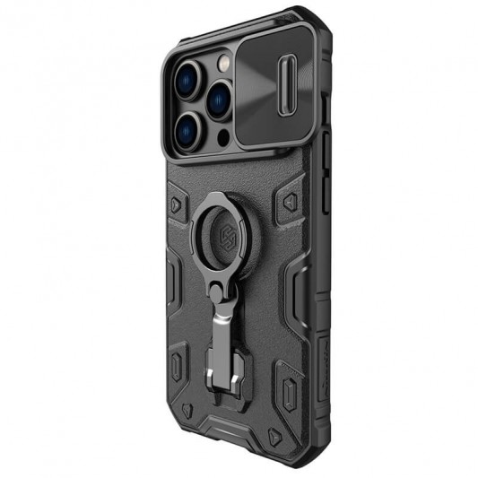 TPU+PC чохол Nillkin CamShield Armor Pro no logo (шторка на камеру) для Apple iPhone 14 Pro (6.1") Чорний - зображення 3 