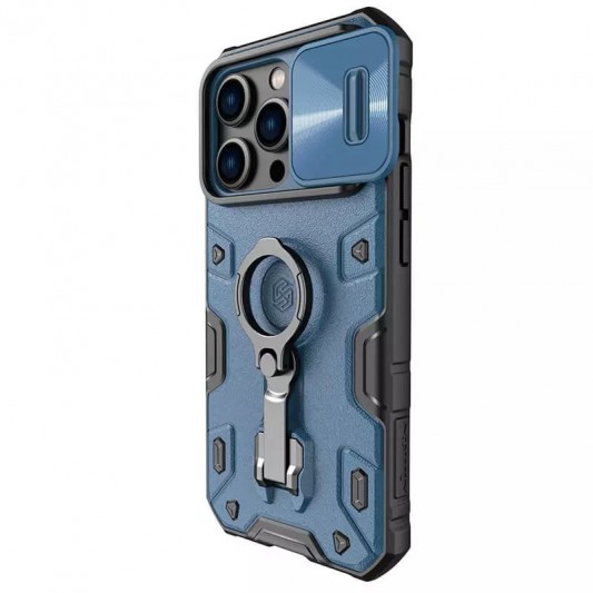 TPU+PC чехол Nillkin CamShield Armor Pro no logo (шторка на камеру) для Apple iPhone 14 Pro (6.1") Синий - изображение 1