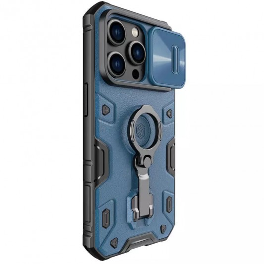 TPU+PC чехол Nillkin CamShield Armor Pro no logo (шторка на камеру) для Apple iPhone 14 Pro (6.1") Синий - изображение 3