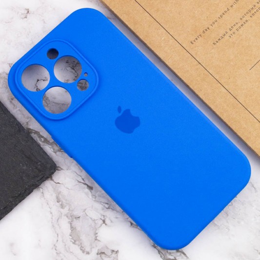 Чохол Silicone Case Full Camera Protective (AA) для Apple iPhone 14 Pro (6.1") Синій / Capri Blue - зображення 4 