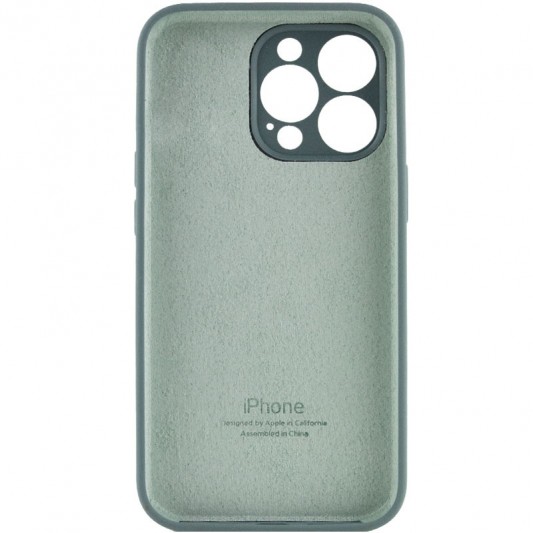 Чехол Silicone Case Full Camera Protective (AA) для Apple iPhone 14 Pro (6.1") Зеленый / Pine green - изображение 1