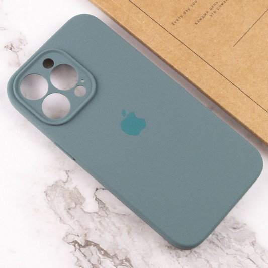 Чехол Silicone Case Full Camera Protective (AA) для Apple iPhone 14 Pro (6.1") Зеленый / Pine green - изображение 3