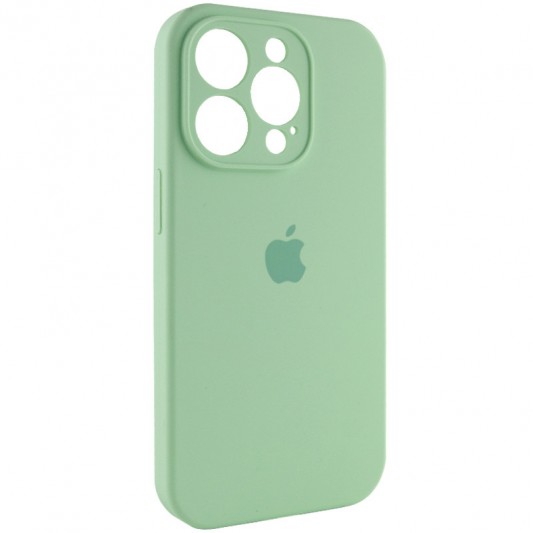 Чехол Silicone Case Full Camera Protective (AA) для Apple iPhone 14 Pro (6.1") Зеленый / Pistachio - изображение 1