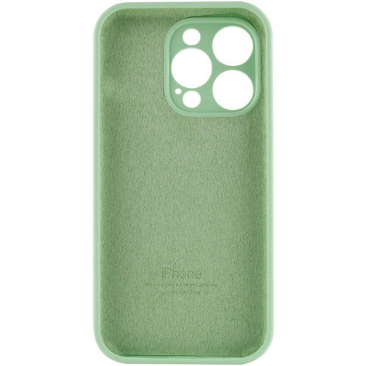 Чехол Silicone Case Full Camera Protective (AA) для Apple iPhone 14 Pro (6.1") Зеленый / Pistachio - изображение 3