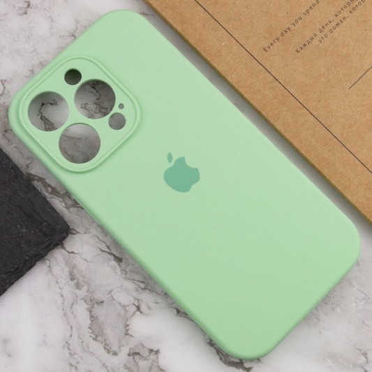 Чехол Silicone Case Full Camera Protective (AA) для Apple iPhone 14 Pro (6.1") Зеленый / Pistachio - изображение 4