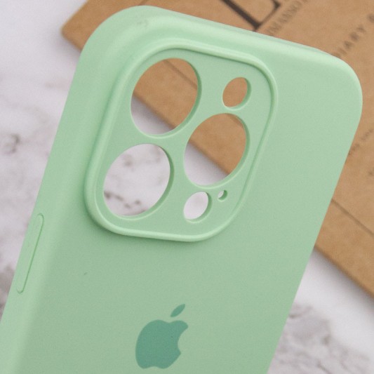 Чехол Silicone Case Full Camera Protective (AA) для Apple iPhone 14 Pro (6.1") Зеленый / Pistachio - изображение 5