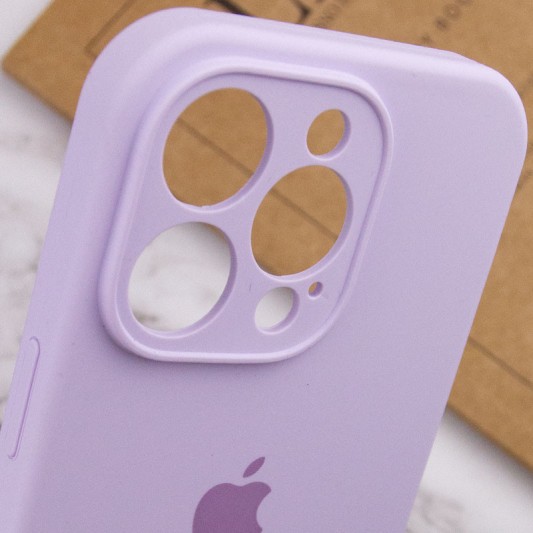 Чехол Silicone Case Full Camera Protective (AA) для Apple iPhone 14 Pro (6.1") Сиреневый / Lilac - изображение 5