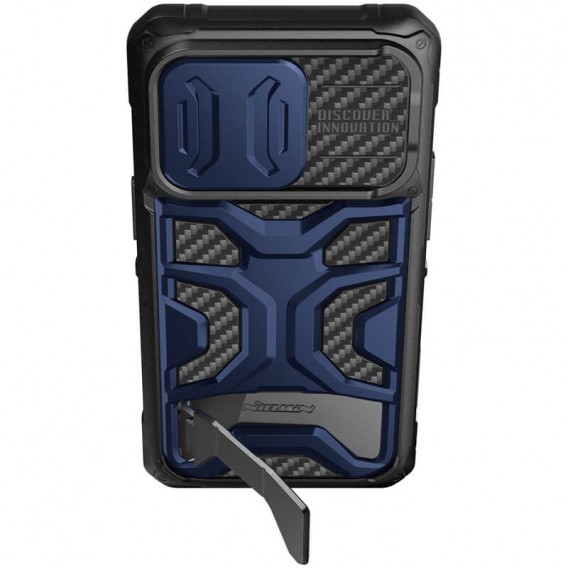 TPU+PC чехол Nillkin CamShield Adventurer Pro (шторка на камеру) для Apple iPhone 14 Pro (6.1"), Interstellar Blue