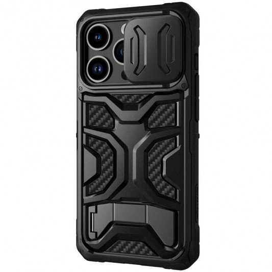 Чорний захисний чохол з шторкою на камеру Nillkin CamShield Adventurer Pro для iPhone 14 Pro Max
