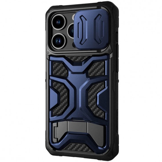 TPU+PC чехол Nillkin CamShield Adventurer Pro (шторка на камеру) для Apple iPhone 14 Pro Max (6.7"), Interstellar Blue