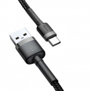Дата кабель Baseus Cafule Type-C Cable 2A (2m) (CATKLF-C), Чорний / Сірий