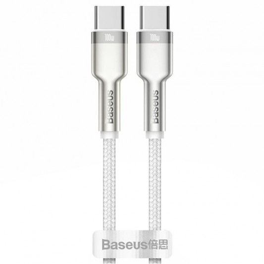 Дата кабель Baseus Cafule Series Metal Type-C to Type-C 100W (1m) (CATJK-C) Білий