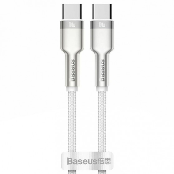 Дата кабель Baseus Cafule Series Metal Type-C to Type-C 100W (1m) (CATJK-C) Белый