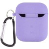 Силіконовий футляр з мікрофіброю для навушників Airpods 1/2, Бузковий / Dasheen
