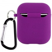 Силіконовий футляр з мікрофіброю для навушників Airpods 1/2, Фіолетовий / Grape