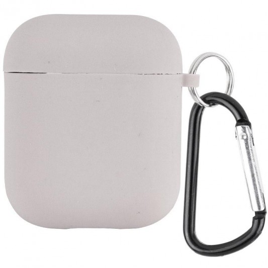 Силіконовий футляр з мікрофіброю для навушників Airpods 1/2 Сірий / Stone