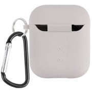 Силіконовий футляр з мікрофіброю для навушників Airpods 1/2, Сірий / Stone