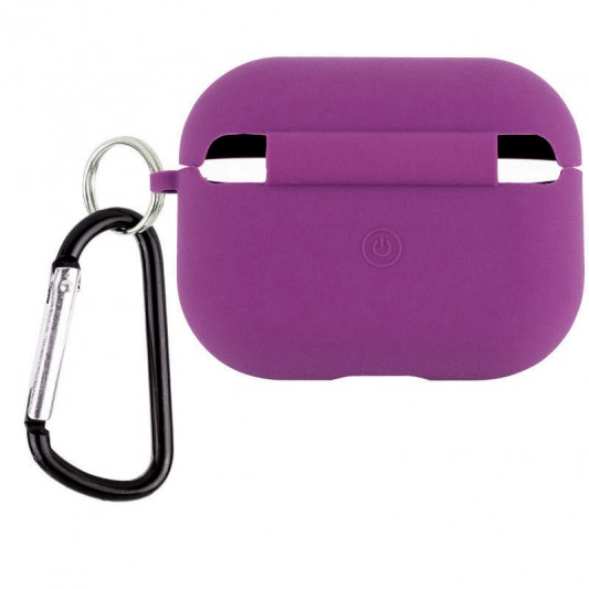 Силіконовий футляр з мікрофіброю для навушників Airpods Pro Фіолетовий / Grape - зображення 1 