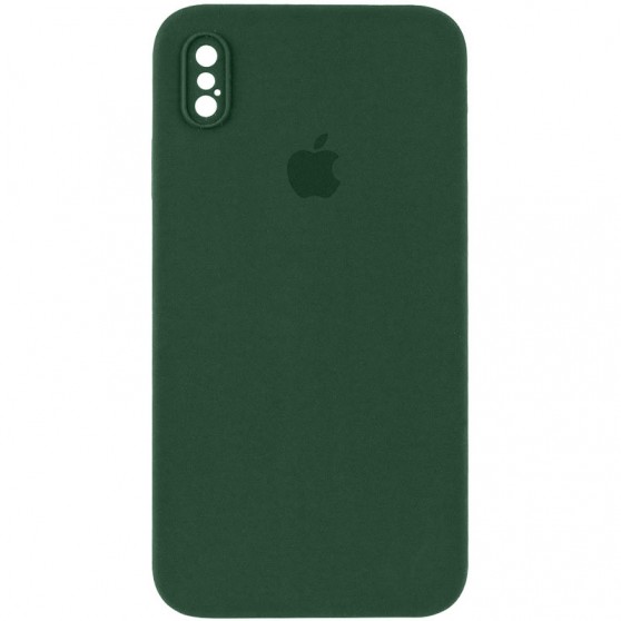 Чехол Silicone Case Square Full Camera Protective (AA) для Apple iPhone XS Max (6.5") Зеленый / Cyprus Green
