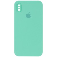 Чохол Silicone Case Square Full Camera Protective (AA) для Apple iPhone XS Max (6.5") Бірюзовий / Turquoise