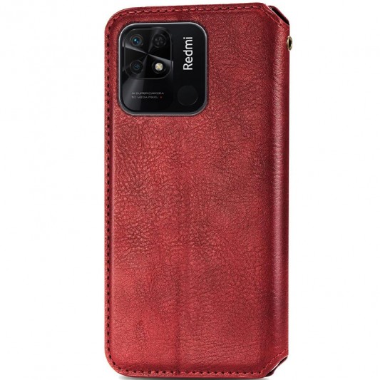 Шкіряний чохол-книжка GETMAN Cubic (PU) для Xiaomi Redmi 10C Червоний - зображення 1 