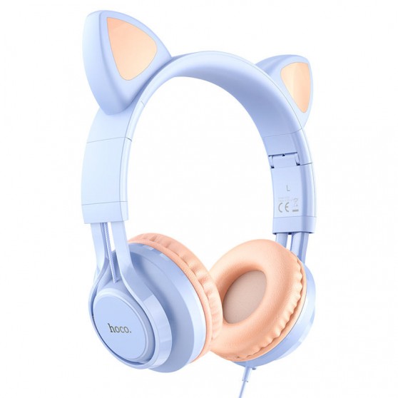 Накладные наушники Hoco W36 Cat ear (3.5mm/1.2m) Dream Blue