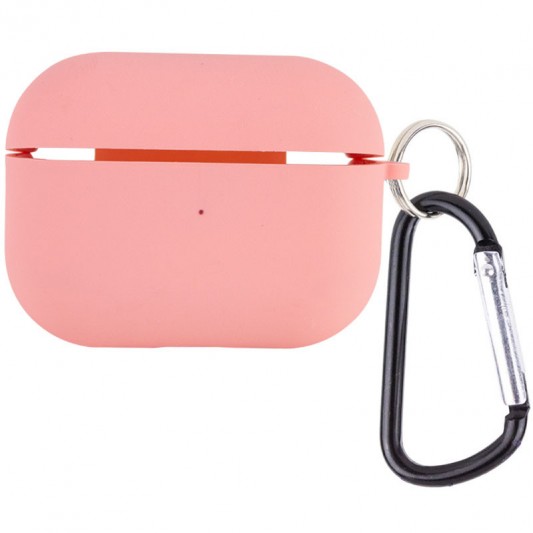 Силиконовый футляр с микрофиброй для наушников Airpods Pro 2 / Pro Розовый / Pink