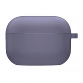 Силіконовий футляр з мікрофіброю для навушників Airpods Pro 2 / Pro Сірий / Lavender Gray
