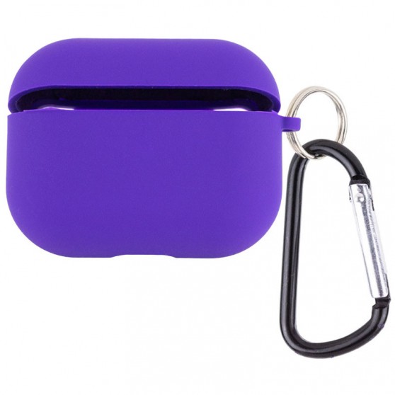 Силиконовый футляр с микрофиброй для наушников Airpods Pro 2 / Pro Фиолетовый / Ultra Violet