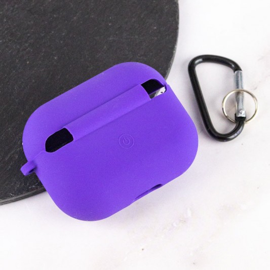 Силіконовий футляр з мікрофіброю для навушників Airpods Pro 2 / Pro Фіолетовий / Ultra Violet - зображення 2 